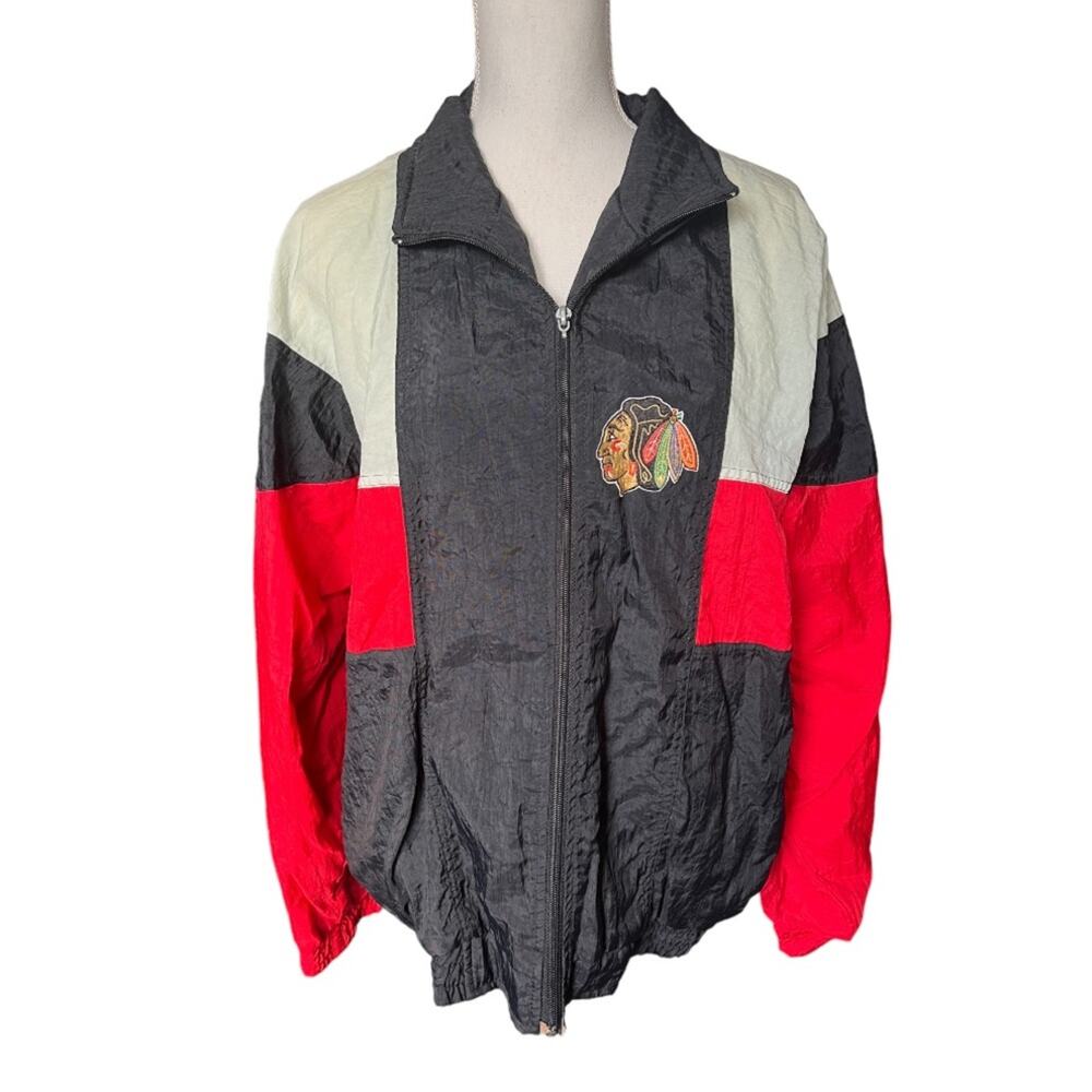 Vintage 90’s chicago blackhawks windbreaker jacket hockey sportswear NHL